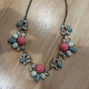 Loft Elegant Pink and Blue Floral Necklace
